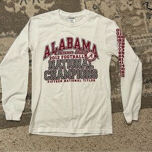 Alabama Crimson Tide 2012 National Championship Tshirt Long Sleeve Size Small